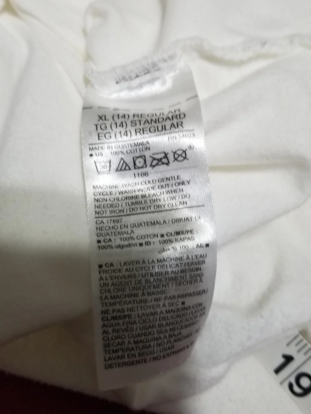 Old Navy Kid's XL White Short-Sleeved Shirt With 